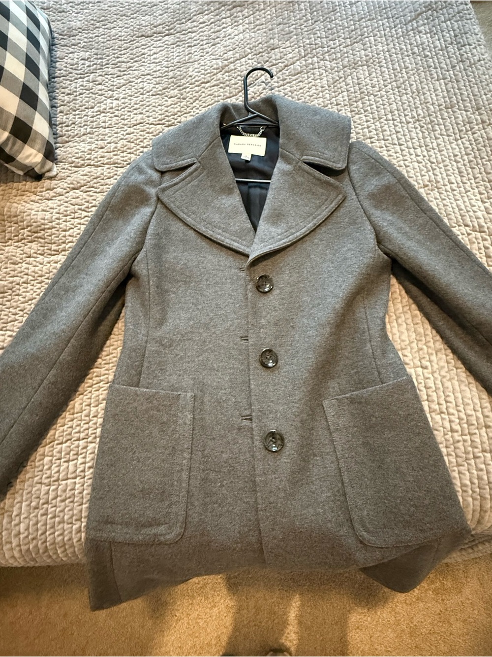 Banana Republic Gray Wool-Blend Pea Coat